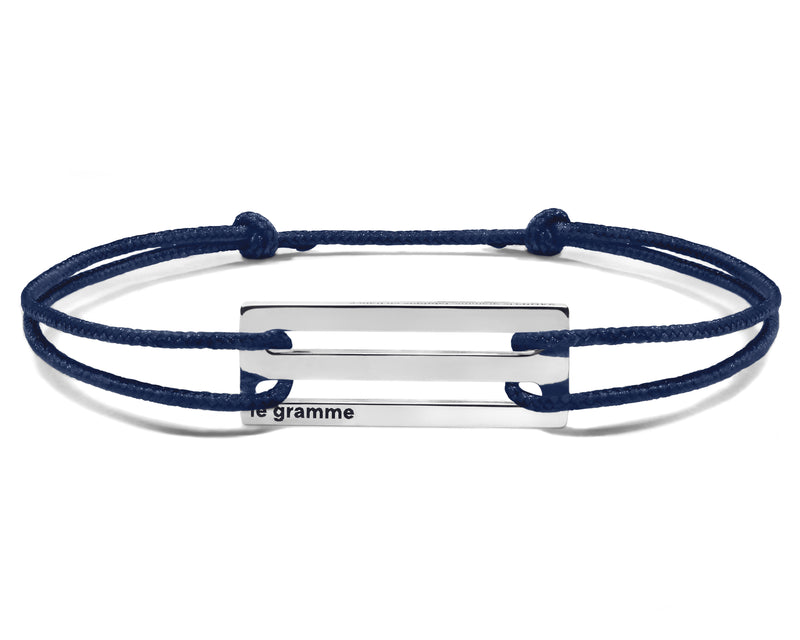 perforated navy blue cord bracelet le 2.5g